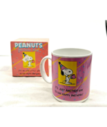 Snoopy Peanuts Happy Birthday Coffee Mug Charlie Brown Schultz Gift Vtg ... - $15.83