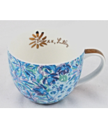 Lilly Pulitzer Floral Blue Cup Mug with Gold Accents Pristine Condition ... - €9,87 EUR