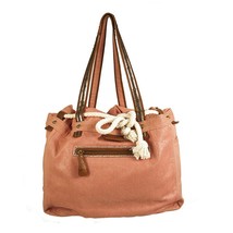 Juicy Couture Shiny Pink Canvas Rope Large Shoulder bag Summer Beach Tote - $118.80