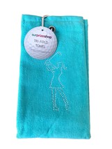 Surprizeshop Crystal Lady Golfer Tri Fold Golf Towel. Black Navy Pink or... - $17.29