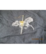 Carousel Horse Christmas Ornament Clear Hard Plastic Hanging Music Taiwan - $9.00