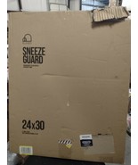Sneeze Guard - Clear Acrylic Protective Barrier and Shield 24&quot;W x 30&quot;H - £29.68 GBP