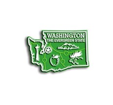 Washington Small State Magnet by Classic Magnets, 2.1&quot; x 1.4&quot;, Collectible Souve - £2.29 GBP