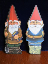 Carvings couple of dwarfs by Roxanne Olson, Boigfork , Montana, 15&quot; [A5-xmas1] - $29.69