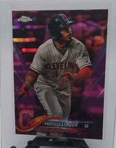 2018 Topps Chrome Update Francisco Lindor Pink Refractor Baseball Card - $4.95