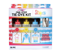 Tulip One-Step Tie-Dye Kit, Stripes, (Coral, Yellow and Sky Blue), 38 Pieces - £15.94 GBP