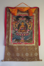 24 K Gold/Silver Tibetan Buddhist Shakyamuni Buddha Thanka Paintng 42&quot; -... - £276.51 GBP