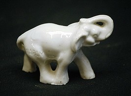 Old Vintage Mini Ceramic Wild Elephant Figurine Shadowbox Safari Decor Japan - $9.89