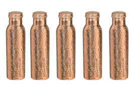 Hammered Copper Water Bottle Drinking Tumbler Ayurveda Health Benefits S... - £55.17 GBP