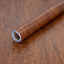 Peel And Stick Wood Grain Contact Paper 17.71&quot; X 236&quot; Brown Wooden, Adhesive - £30.80 GBP