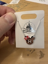 Disney Parks Minnie Mouse Icon Initial Letter H Silver Color Necklace Child Size image 2
