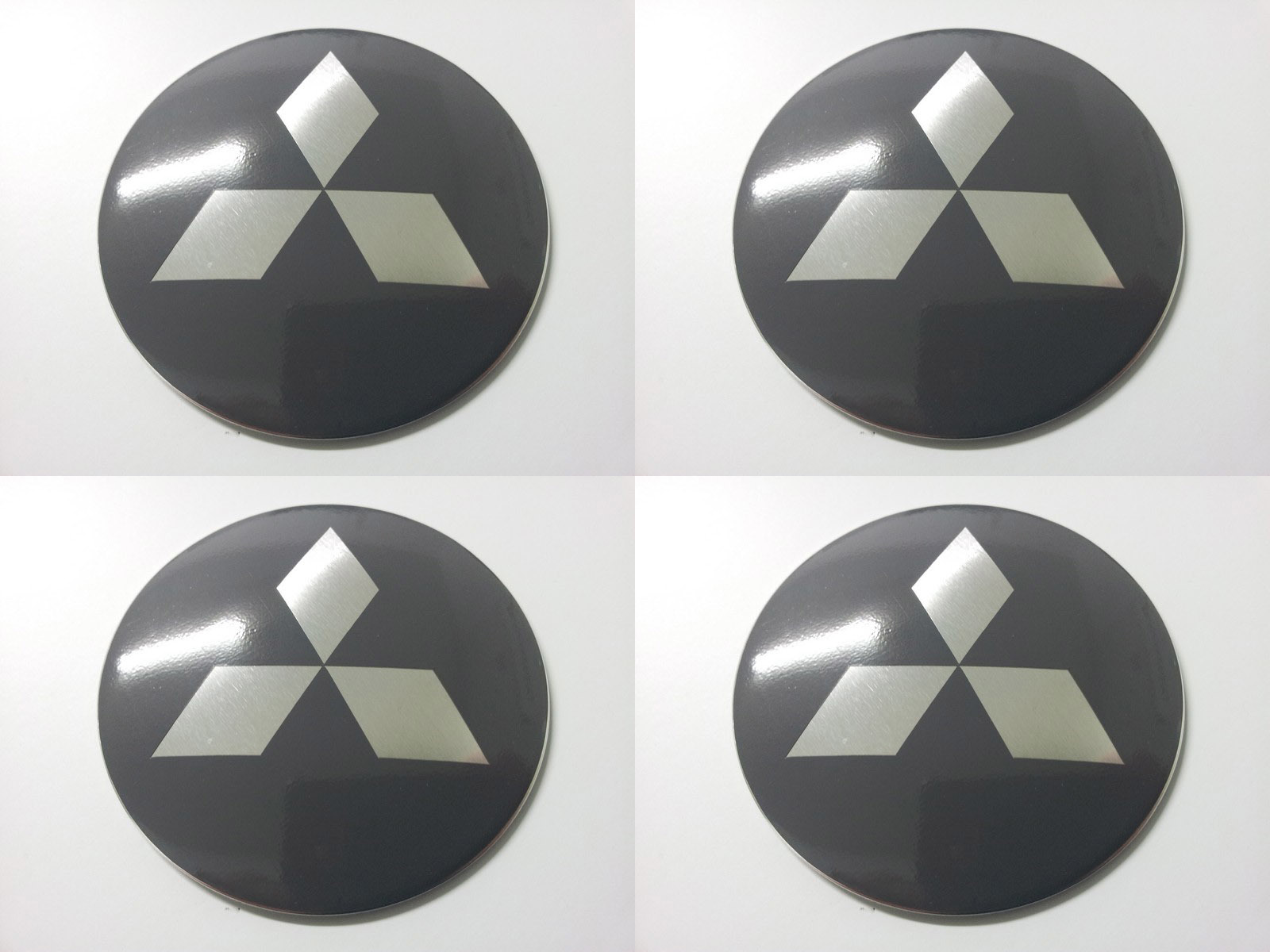 Mitsubishi 8 Set of 4 Metal Stickers for Wheel Center Caps Logo Badges Rims Wheel Center Caps