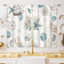 oolygoo Green Leaf Floral Kitchen Curtains Botanical Window Treatment 27... - €5,73 EUR