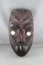 Vintage Maori Hand Carved Mask - Wall Hang - Made from Wood - $1,745.64 MXN