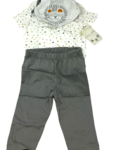 Harry & Violet Baby Boy's Layette Set 3 Pc. 0-3 Months Gray Lion & Stars NWT image 2