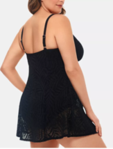 Swim Solutions Womens Plus Size Empire Swim Dress, Black, Size 24W - $66.00