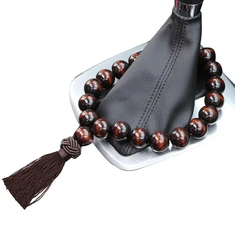 Wood Beads Car Pendant Decor Hanging Ornament Char-ms Rearview Mirror Blessed - £12.92 GBP