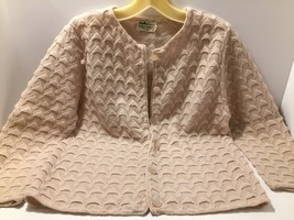 Vintage Ladies Sweater Dotty Mann of Cleveland 100% Virgin Orlon Acrylic Tan - £10.14 GBP