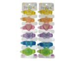 VINTAGE 1999 EXPRESSIONS COLORFUL PLASTIC GLITTERY SPARKLY BARRETTES ORA... - $9.50