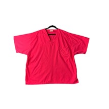 All Heart Womens Size 2xl Pink Vneck Scrub Top Shirt Short Sleeve Nurse ... - $12.86