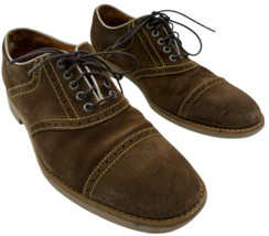 Johnston and Murphy men’s Brown Suede Oxford Dress Shoes 59-0606 Size 8M - $448.65 MXN