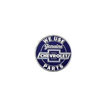 We Use Genuine Chevrolet Chevy Parts Round Retro Vintage Tin Sign by Poster Revo - £29.87 GBP