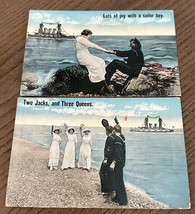 Set of 2 WW1 World War 1 Soldier Boys Postcards Sailors Navy Women Battl... - $8.56