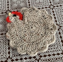 Handmade Crocheted Tan Chicken Hen Potholder Farm Country Kitchen Brand New - £9.76 GBP