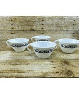 4 Vintage Corelle Old Town Blue Onion Hook Handle Coffee Tea Cups Stacking - $20.18 CAD