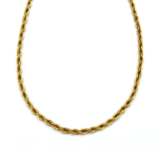 Vintage Signed Napier Gold Tone Twisted Rope Chain Necklace 16 in - £20.54 GBP