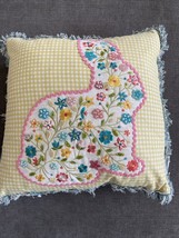 Bunny Boulevard Easter Bunny Rabbit Beaded Embroidered Decor Pillow Throw New - £26.98 GBP