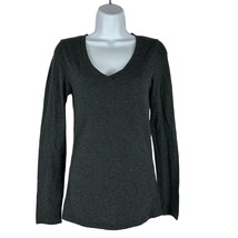ANA Couture Women&#39;s Gray V-Neck Long Sleeved T-Shirt Size S - £14.74 GBP