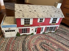 vtg Marx Colonial 2-story Dollhouse Metal Tin Original Red Some Furnitur... - $176.12 CAD