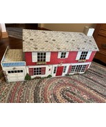 vtg Marx Colonial 2-story Dollhouse Metal Tin Original Red Some Furnitur... - £102.17 GBP