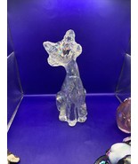 FENTON ART GLASS CRYSTAL IRIDESCENT CARNIVAL ALLEY CAT FIGURINE Winking ... - $138.38