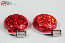 Harley Davidson Turn Direction Signal Lenses 15 LED Red 1157 Plug Custom 2 3/8 - £43.81 GBP