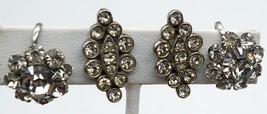 2 Pairs of Vintage Rhinestone Screw on Back Earrings - £10.61 GBP