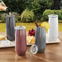Member&#39;S Mark 14Oz. Stainless Steel Insulated Flute Tumblers with Lids, 4 Pack - £38.25 GBP