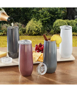 Member&#39;S Mark 14Oz. Stainless Steel Insulated Flute Tumblers with Lids, ... - £38.16 GBP