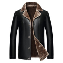 2022 Autumn/Winter New Men&#39;s Clic Fashion Leather Jacket With Fleece and Thick W - £64.41 GBP