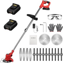 Cordless Weed Wacker Lawn Trimmer, Upgraded Electric Weed Eater Brush Cutter - £48.60 GBP