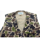 VINTAGE LL Bean Men&#39;s Cotton Camo Hunting Fishing Vest Size M - £63.55 GBP
