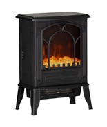 HOMCOM 22&quot; Black Electric Fireplace Stove Heater Realistic Flame - $124.99