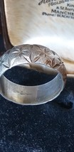 Antique Vintage Victorian 1890-s Thick Heavy Silver Band Ring Size UK T , US 10 - £101.20 GBP