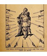 1914 WW1 Print Homefront Suffering Phil Porter Art Antique Military Coll... - $34.99