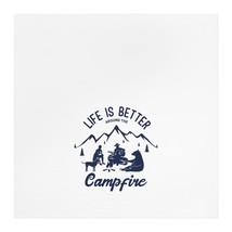 Personalized Tea Towel | Camping Vibes | Fun Campfire Design - £19.35 GBP
