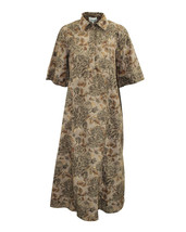 Ganni Floral Print Poplin Maxi Dress In Cotton Women Brown Size 32 - $172.90