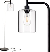 Addlon Floor Lamps For Living Room Bright Lighting With Glass Lampshade,, Black - £38.42 GBP