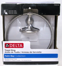 New Delta Palm Bay Collection Towel Ring in Brushed Nickel Finish - £15.17 GBP