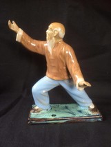Ancien Chinois Faïence Vitré Figurine. Marquée Bas - £70.97 GBP
